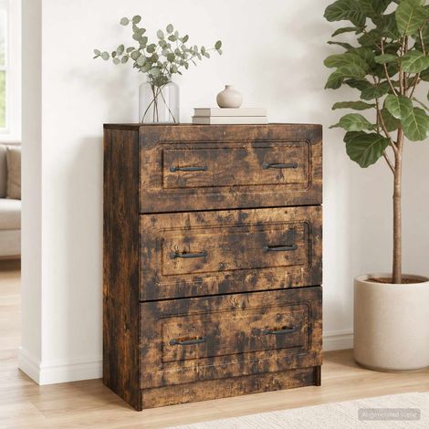 vidaXL Mobile con Cassetti Rovere Fumo 66 x 34,5 x 87 cm (1/5)