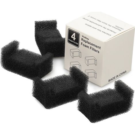 Ein Set aus 4 U-förmigen Ersatzschwämmen, geeignet für 2-Liter-Katzenbrunnen, dreifache Filtration, Polypropylen. (1/2)