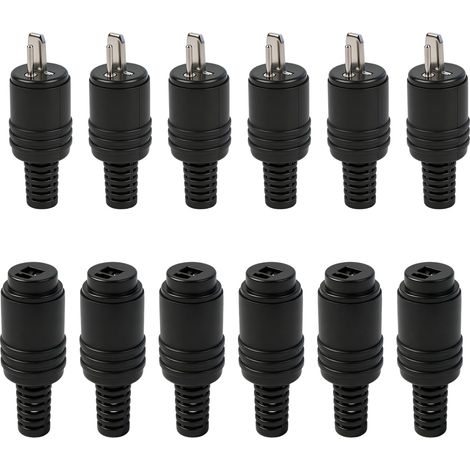 12 Pièces Connecteurs DIN 2 Broches, Connecteur Haut Parleur DIN, Fiches Mâles et Femelles avec Bornes à Vis, Adaptateur Audio pour Système HiFi, Amplificateur, Haut Parleurs, Connexion Stable Fiable (1/5)