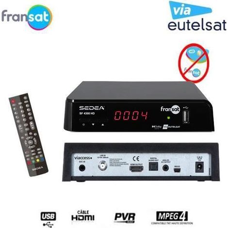 SEDEA RÉCEPTEUR SATELLITE FRANSAT – SF 4300 HD (EUTELSAT 5° OUEST) (VENDU SANS CARTE)