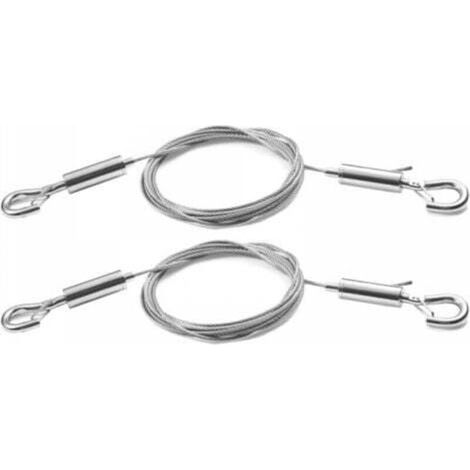 2-teiliges, verstellbares Bilderaufhänge-Set – Robustes 2 m x 1,5 mm Edelstahlseil für Spiegel, Lampen, Präsentationstafeln u. v. m. – Tragkraft bis zu 30 kg