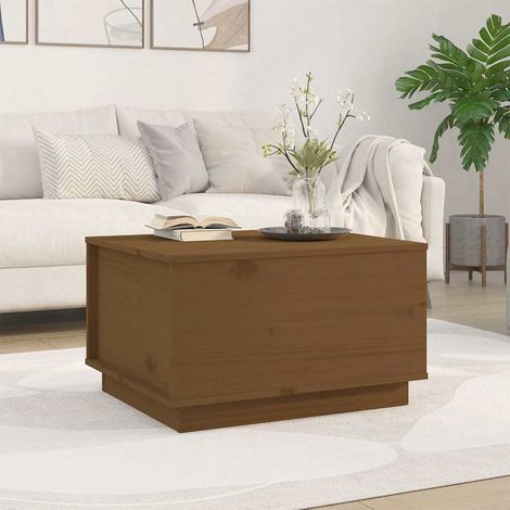 vidaXL Mesa de centro madera maciza de pino marrón miel 60x50x35 cm (1/5)