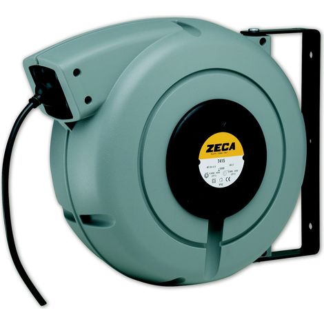 Enrouleur de câble 17 m 3G 2,5 mm² 230V Technopolymère avec enrouleur automatique et support mural pivotant Zeca 7325 RNF (1/2)