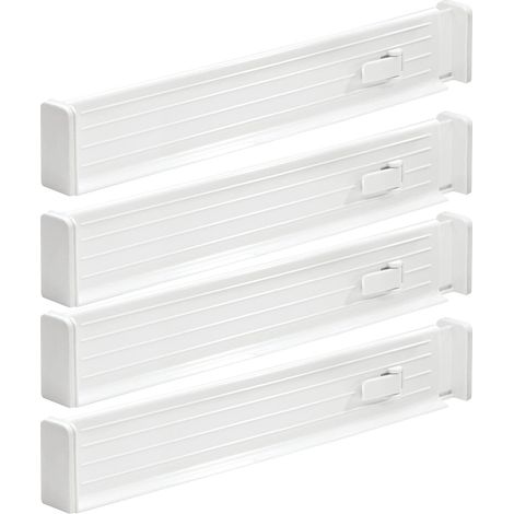 séparateur de tiroir réglable lot de 4 organisateur de tiroir pratique en plastique range couverts pour tiroir de cuisine pour (1/4)