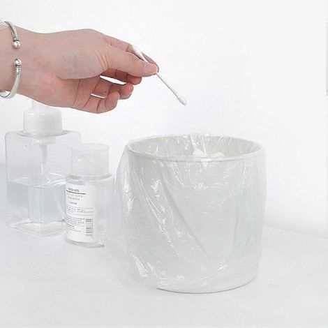 Sacs poubelle blancs épais pour usage domestique, 3 rouleaux, sacs poubelle en plastique résistant (1/4)