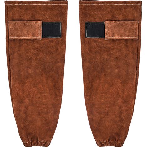 VEVOR Manchons de Soudage en Cuir de Vachette, Manchons a Souder Protection Soudure des Bras, Resistants aux Flammes, a la Chaleur, pour Hommes et Femmes, de Soudage, Forge, Travail du Bois, Jardinage (1/5)