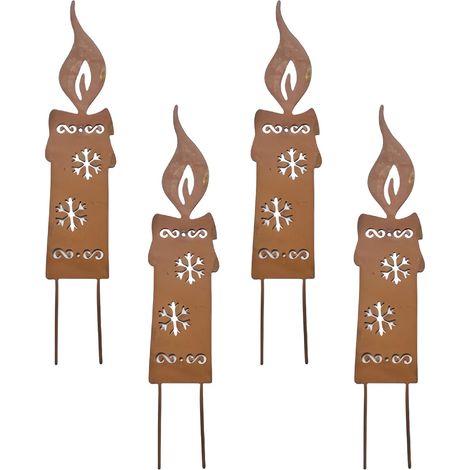 Estacas metálicas decorativas navideñas para macetas y césped. (1/5)