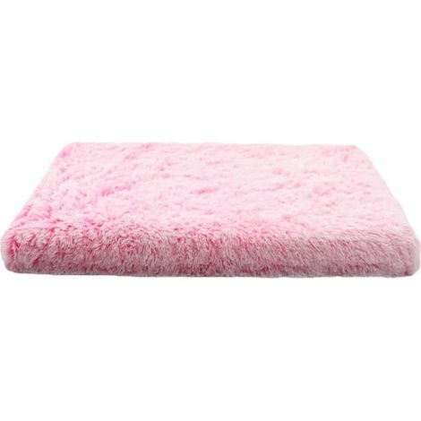 Hundebett flauschig waschbar mit rutschfester Unterseite Rosa Weiß S