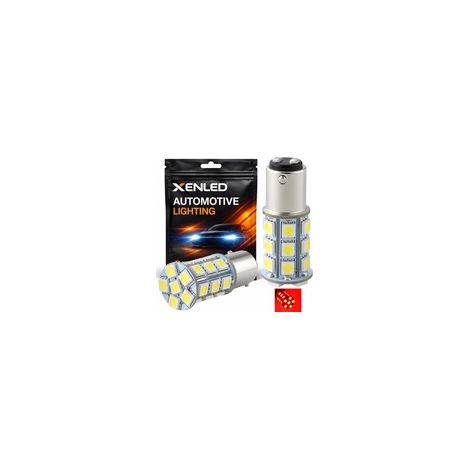 2 x Ampoules 24 LED SMD ROUGE - P21/5W / 1157 / BAY15D - Rouge 12V lampe de voiture (1/5)
