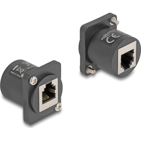 Delock MÃ³dulo Type-D RJ12 hembra a hembra con tornillos negro