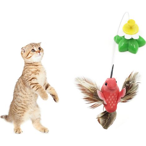 Bâton électrique interactif pour chat, jouet amusant pour chat avec motif oiseau et fleur, pour l'intérieur et l'extérieur. (1/5)