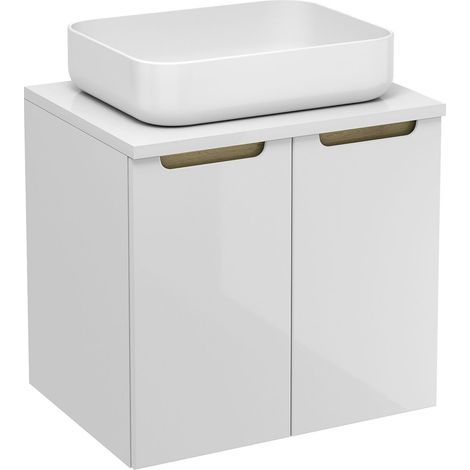 Naturel Meuble de salle de bain sous lavabo Naturel Stilla 60x60x45 cm blanc (STILLAD06033DBI) (1/3)