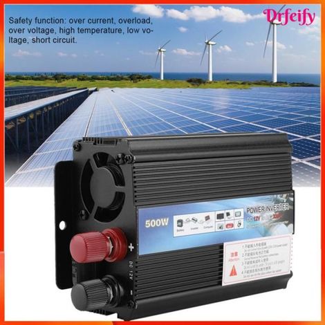 Akozon Onduleur solaire Convertisseur 12 V 220 V 500 W Avec Panneau Solaire Pour Usage Domestique jardin outils 12 V à 220 V/500 W (1/5)