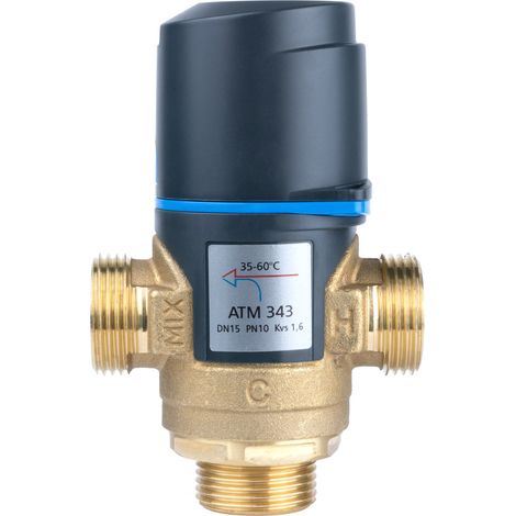 Valvola miscelatrice termostatica ATM 343 DN15, G 3/4 pollici, campo di temperatura 35-60 gradi C, Kvs 1,6 m3/h (1/2)