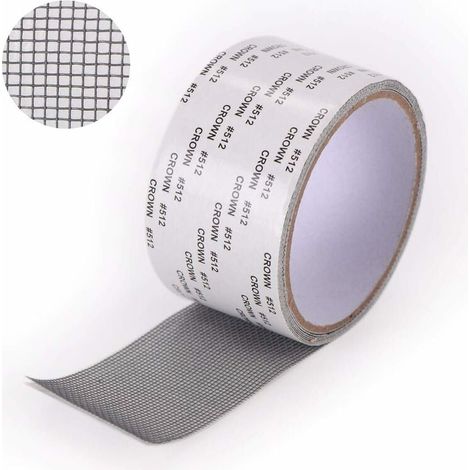 SHINING HOUSE Cinta de reparación de mosquiteros - Parche de reparación de mosquiteros Kit de reparación de mosquiteros de ventanas Reparación adhesiva de mosquiteros 5 x 2 m (gris) (1/4)
