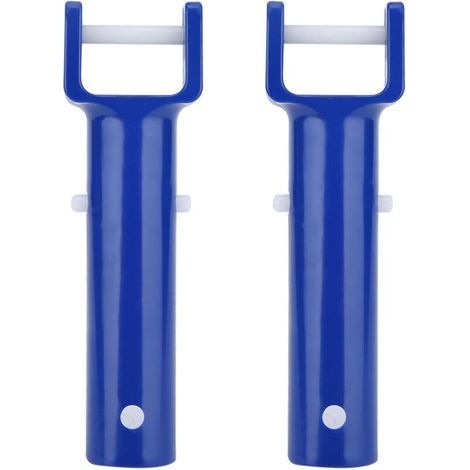 Clip de Piscine, Matériau ABS Bleu Piscine Pince en Forme de V Pince de Tête de Brosse Poignée de Rechange Accessoires de Piscine pour la Plupart des Têtes D'aspiration Standard 2 Pièces-JUSCH (1/4)