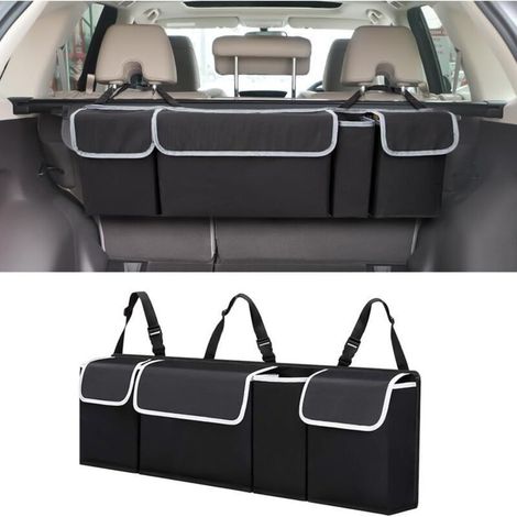 Kofferraum-Organizer, faltbar, wasserdicht, 4 Fächer, Oxford-Gewebe, Auto-Innenausstattung für SUV und LKW, 90 x 12 x 25 cm