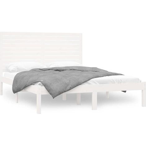 Maison Exclusive - Estructura de cama de madera maciza blanca 140 (1/5)
