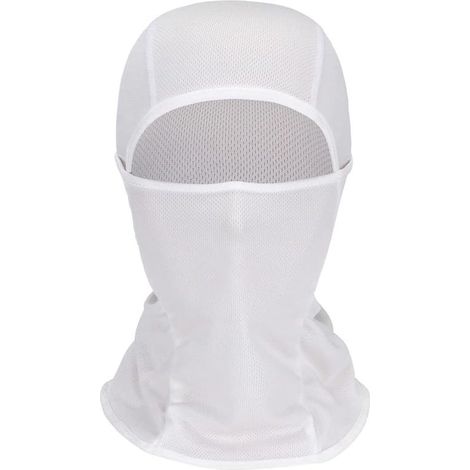 Cagoule de moto, cagoule douce et respirante, protection solaire complète, coupe-vent, masque de cou multifonctionnel, Blanc (1/5)
