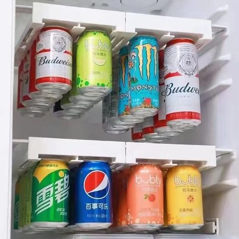 Getränkedosen-Organizer für den Kühlschrank, hängender Dosenhalter für den Kühlschrank, Getränkespender, ausziehbarer Ablagekorb, Ablagefach für Getränkedosen (1/4)