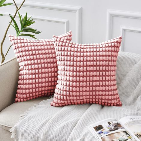 Federe Decorative Rosa per Cuscini 40x40 Cm 2 Pezzi Set di Federe (1/5)