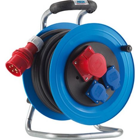 Cavo, Tamburo Di Plastica, Ip 44 (Corrente Trifase), Tipo Cavo: H07 Rn-F 5G2,5, Lunghezza 25 M Di Cavo, Qualità Del Cavo In Neoprene