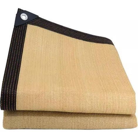 Filet d'ombrage avec œillets, toile d'ombrage de jardin, facile à installer, protection UV, respirant, jaune clair 3 x 4 m (1/4)