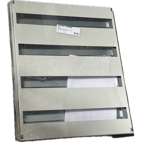 Chassis modulaire rail DIN + plastron 4 rangées de 22,5 modules (90M) entraxe 130mm pour équiper coffret 600x500mm GISSEY