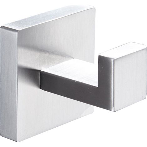 Gancio portasciugamani grande – set da 2 – acciaio inox spazzolato – trapano