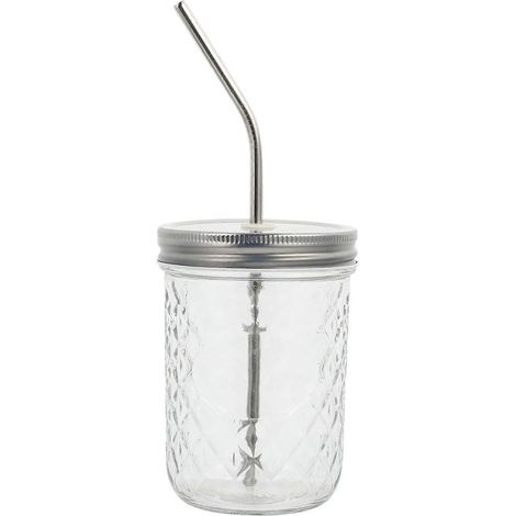 Bocaux alimentaires, bocaux Mason, bouteilles pour boissons, résistants au froid et à la chaleur, 12 x 8,5 x 8,5 cm, lot de 4 (1/5)