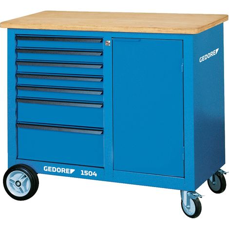 Gedore Rollwerkbank mit 7 Schubladen und Schraubstock (1/5)