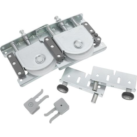 Healeved Lot de 2 paires roulettes réglables pour portes coulissantes placard, en fer et nylon, à (1/5)