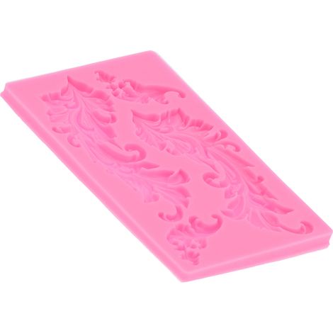 Strukturierte Silikon-Kuchenform mit Blattmuster, für selbstgemachte Schokolade und Gebäck, rosa, für Küche und Backen (1/5)