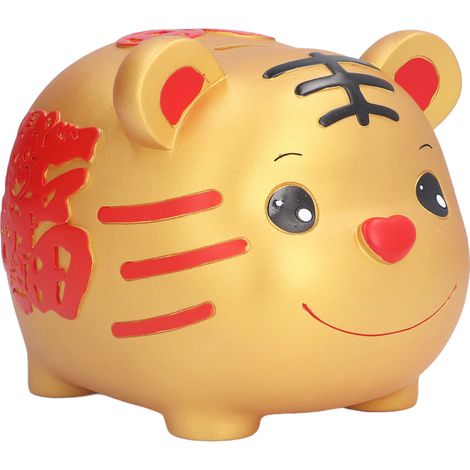 Tirelire Enfant en Forme de Tigre Mignon, Décoration Maison Idée Cadeau Originale pour Stockage Pièces Rouge Grande (1/5)