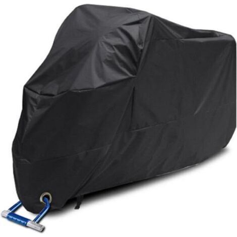 Housse étanche pour moto et scooter, protection anti-poussière et imperméable en polyester 190T, dimensions 245 x 105 x 125 cm, couleur noire (1/5)