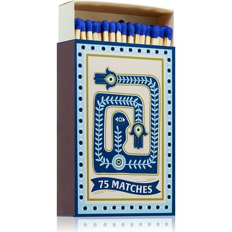 Paddywax Scatola di Fiammiferi Decorata "A Dopo" - Occhio Blu (75 pz)