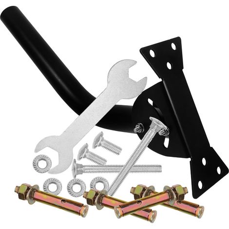 Kit D'installation Portable et Réglable pour Antenne Rv en Fer Noir, Support de Fixation D'antenne Pratique pour Camping-mât Remplaçable (1/5)
