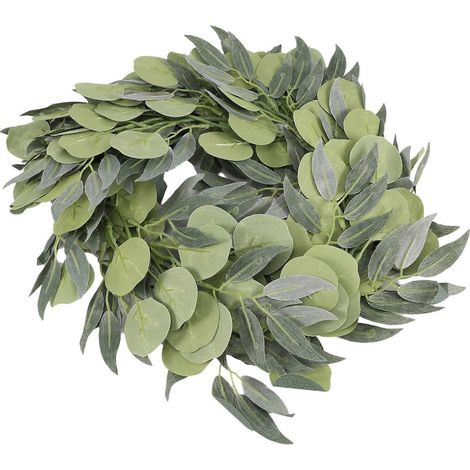 Künstliche Eukalyptusgirlande mit Weidenranken, 2er-Set, 2 Meter lang, silberner Eukalyptus (1/5)