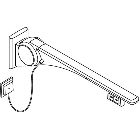 HEWI 802.50.43160 Poignée d'appui rabattable SD Basic, 850 mm, gauche (1/2)