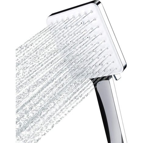 Pommeau de Douche, Pommeau Douche Haute Pression Carré Pomme de Douche Puissante de Remplacement Réglable Universelle, 6 Modes, Chromés (1/5)