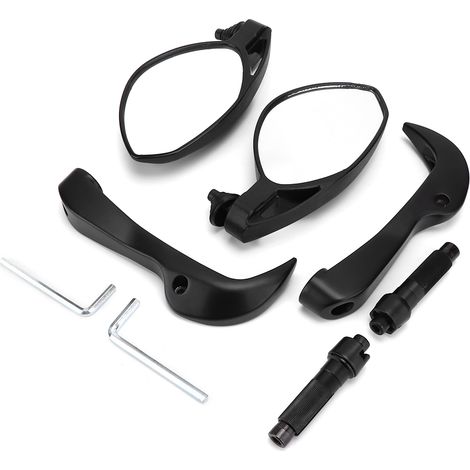 Rückspiegel, Duokon Rückspiegel, 22 mm/0,9 Zoll ABS Lenkerendenspiegel Handschutz Motorradzubehör Schwarz. (1/5)