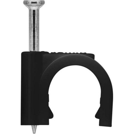 Serre-Cable - Porte-Câbles Avec Clou Noir - Pour Câblage Électrique Domestique Et Bricolage - Lot De 100 Pièces (1/4)