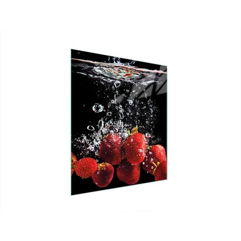 Planche à découper en verre 45x52 fraises (1/5)
