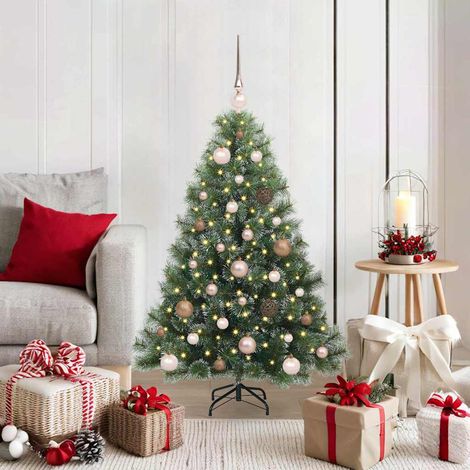 vidaXL Artificial Christmas Tree with 150 LEDs Green 120 cm PE and PVC (1/5)
