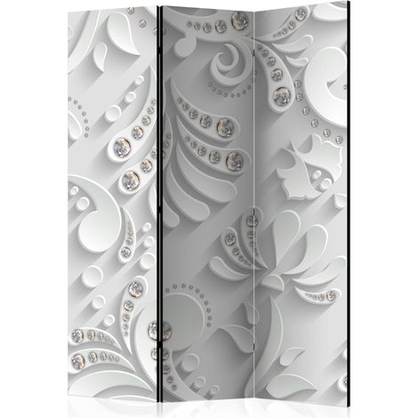 Paravento - Flowers with Crystals [Room Dividers] - 135x172 (1/4)