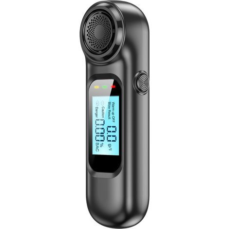 Compatible avec l'éthylotest portable AM01, écran LCD, chargement USB, noir. (1/5)