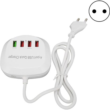 Station de charge USB 4 ports 36W QC3.0 Chargeur rapide pour téléphone tablette 110-240V prise UE (1/5)