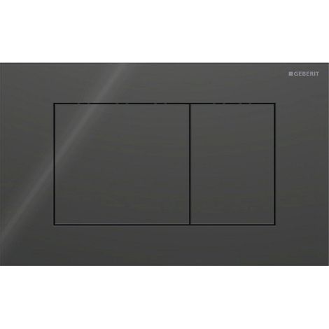 Plaque de commande Geberit Sigma40 - chasse d'eau à 2 boutons - carré - verre - noir (1/3)