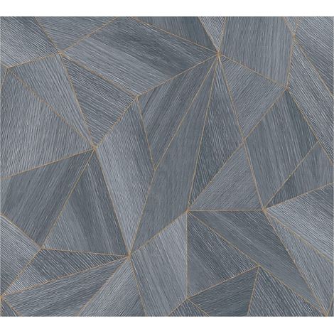 Carta da parati grafica Profhome 361333 Carta da parati TNT liscia con forme geometriche opaca grigio nero 5,33 m2