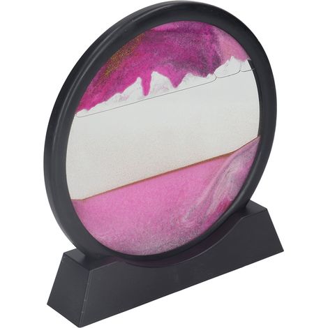 Tableau de sables mouvants de 18 cm, décoration relaxante, peinture 3D avec sables mouvants, décoration pour la maison, la table, le bureau, rose. (1/5)